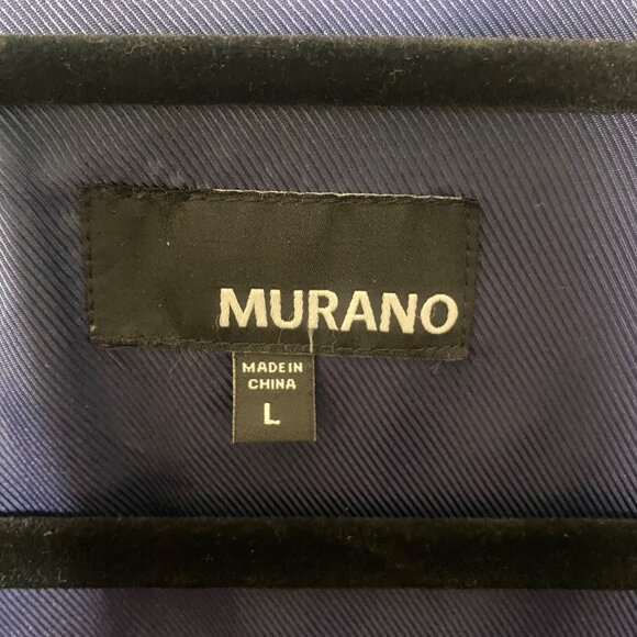 Murano Wool Blend Jacket Mens L Black Full Zip Dress Coat Lined - Picture 2 of 13